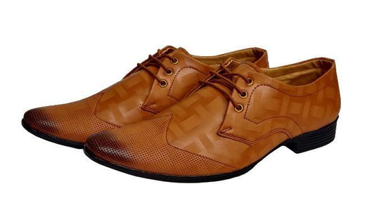 Blue pop Stylish Leather Formal Shoes